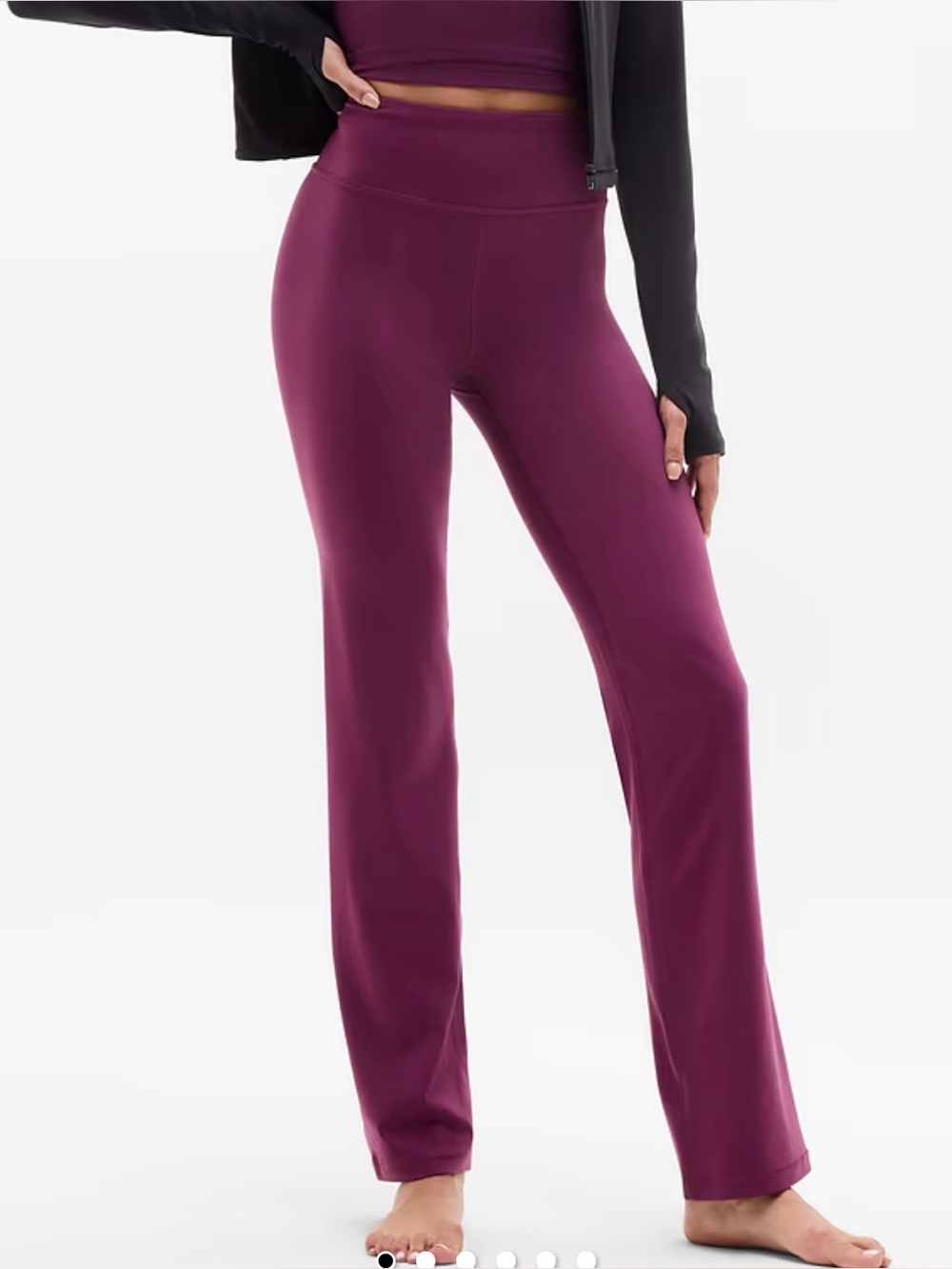 Athleta Elation Wide Leg Pants Women’s Medium Burgundy Powervita High Rise Yoga